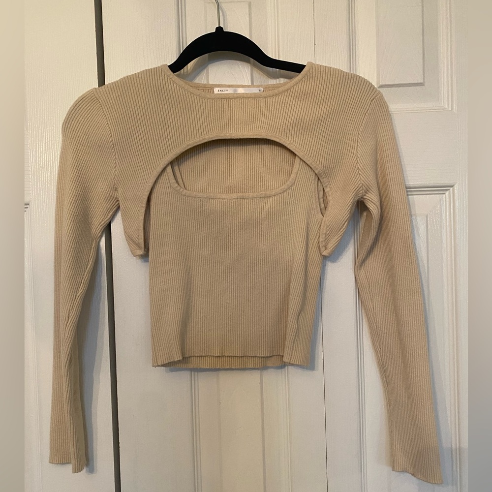 🐻🤎 salty la ribbed knit shrug set🤎🐻